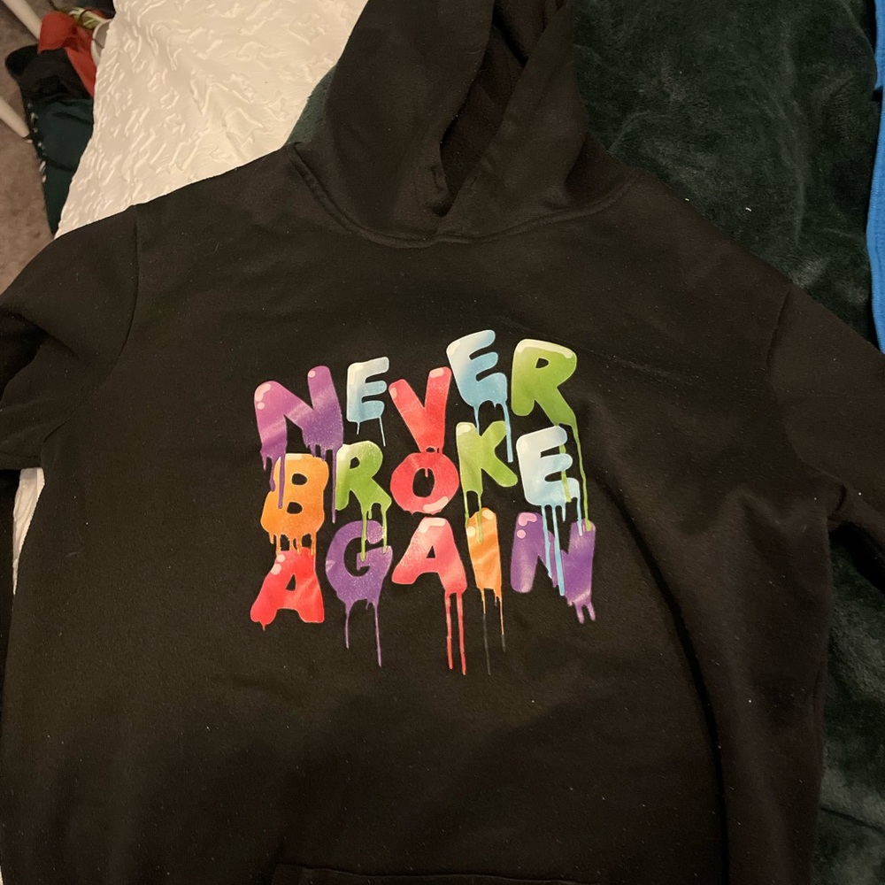 Black Hoodie with Colorful Graphic